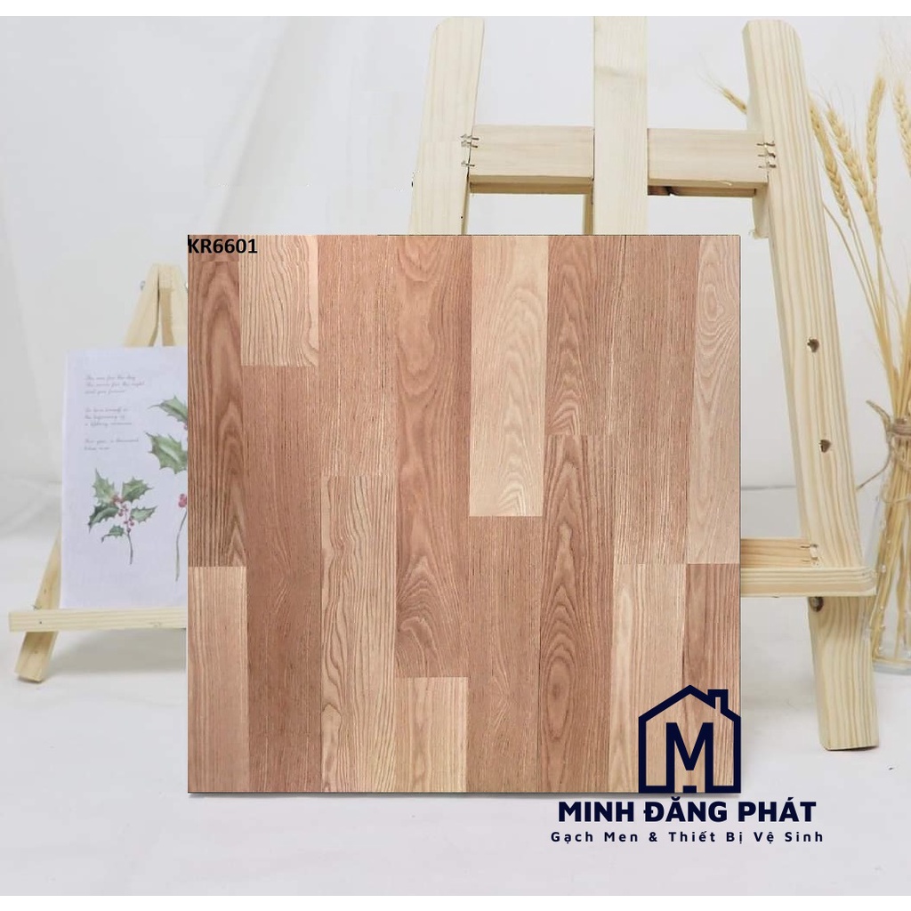 Gạch lát nền đá bán sứ mờ Viglacera 60x60 màu gỗ loại 1, mài cạnh, bề mặt mờ