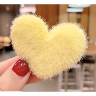Kẹp tóc hình tim bằng nhung dễ thương