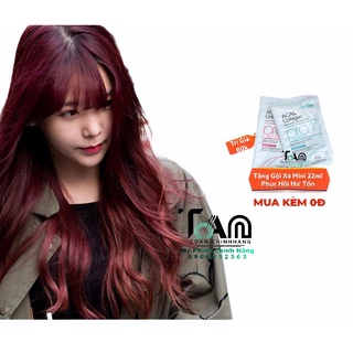 Combo Nhuộm Tóc Màu Đỏ Tía + Oxy
