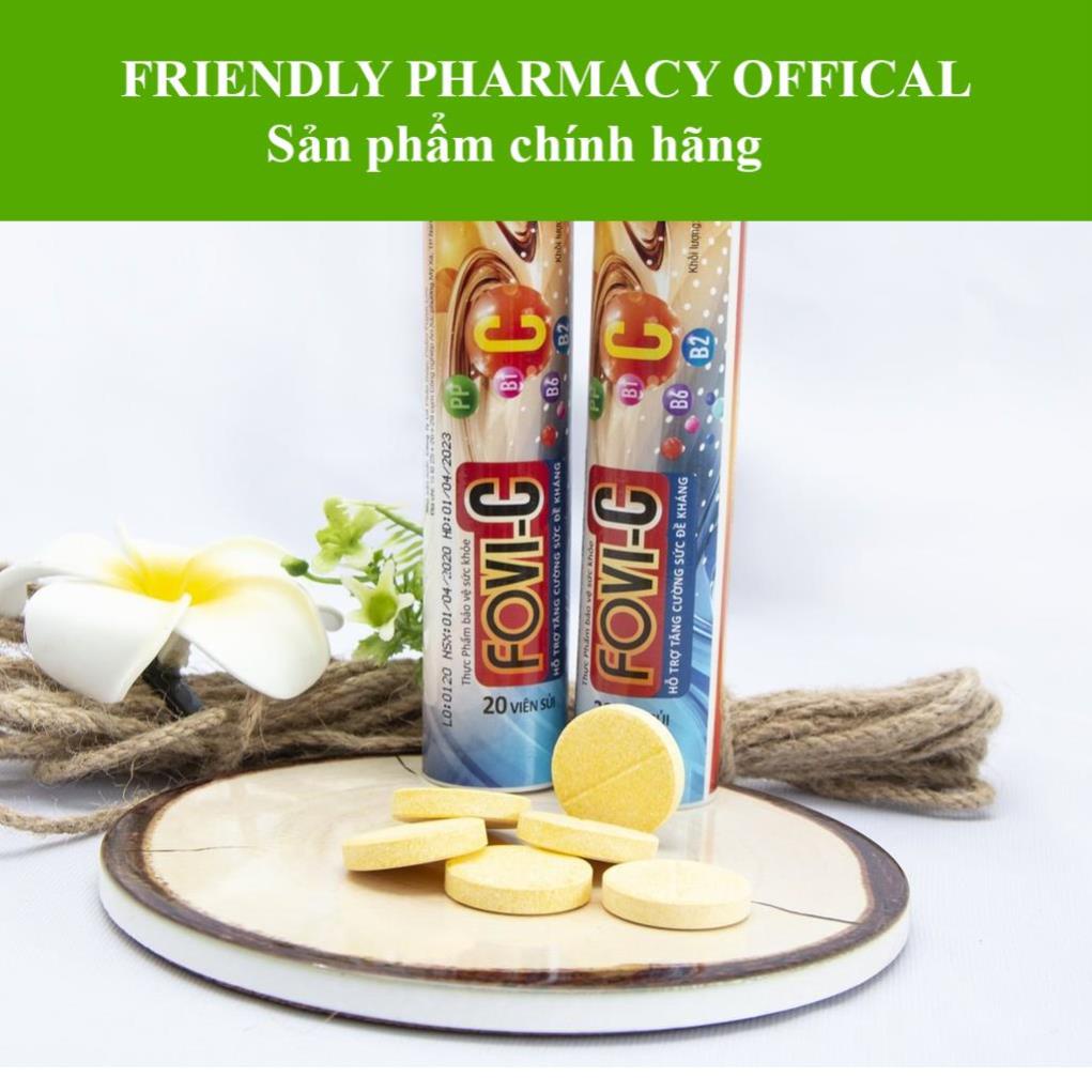 FOVI-C - Viên sủi bổ sung vitamin C hàm lượng cao 500mg (tuýp 20 viên)