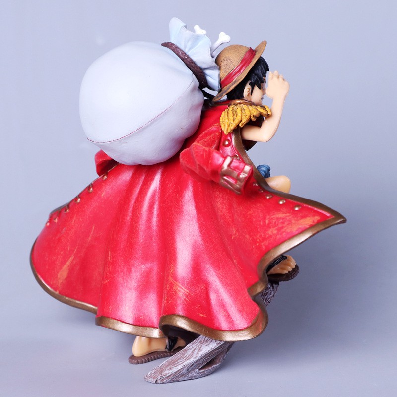 Mô hình onepiece Monkey.D.Luffy áo choàng đỏ có đế gác chân cao 15cm ,mô hình nhân vật one piece bằng nhựa an toàn