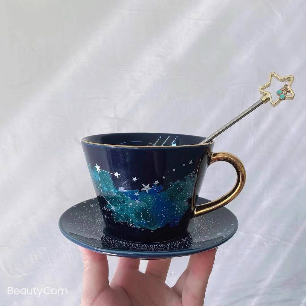 Ly sứ STARBUCKS kèm dĩa lót Cung hoàng đạo dung tích 355ml