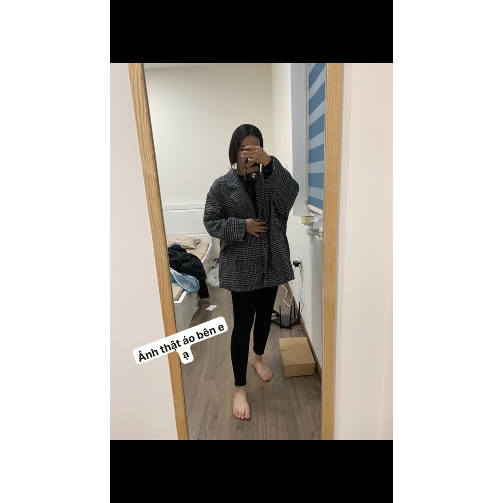 áo khoác dạ kẻ nữ, áo dạ blazer 2 lớp dày dặn, túi đắp với thiết kế sang trọng và lịch sự (ảnh thât/video/quà tặng) | BigBuy360 - bigbuy360.vn