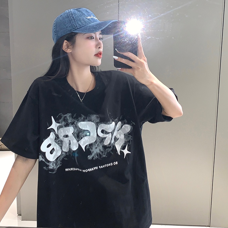 NRVP Áo Thun Nữ Tay Ngắn In Hình Phong Cách Hàn Quốc Thời Trang Mùa Hè 2022