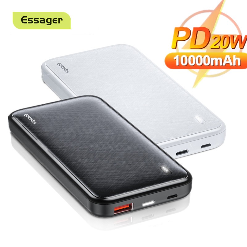 Sạc dự phòng ESSAGER 10000mah cổng USB tương thích với tất cả dòng điện thoại di động
