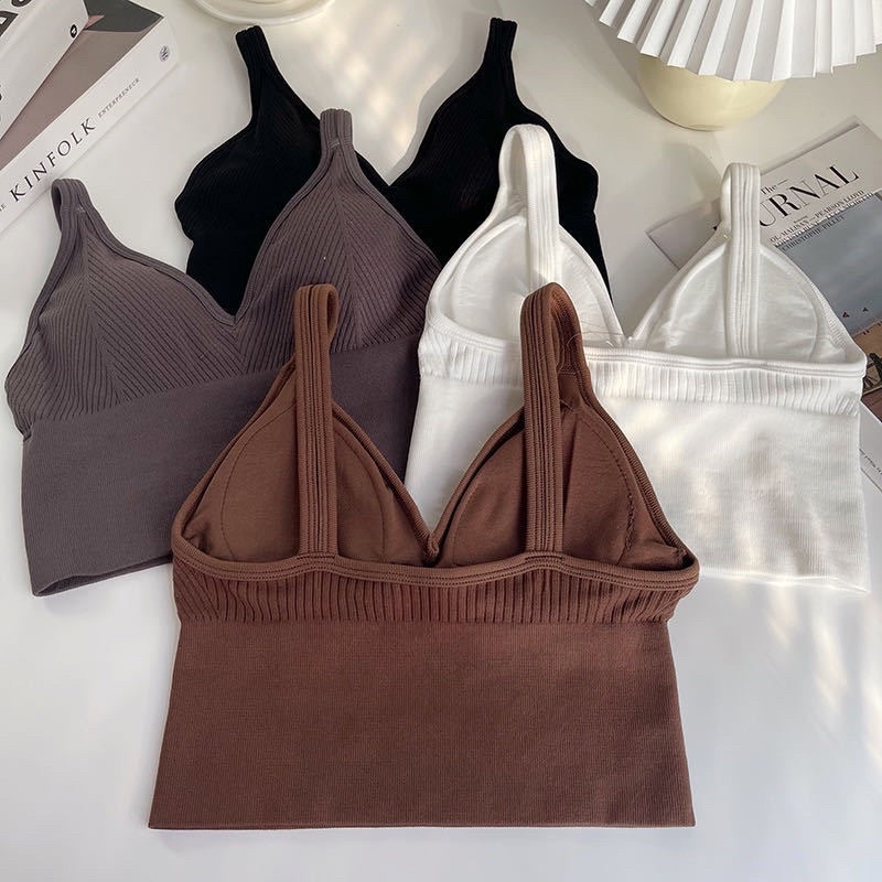 Áo Lót Nữ ❤️ Áo Bra Dáng Lửng Chất Thun Kẻ Tăm Mềm Mịn Siêu Hot 1822