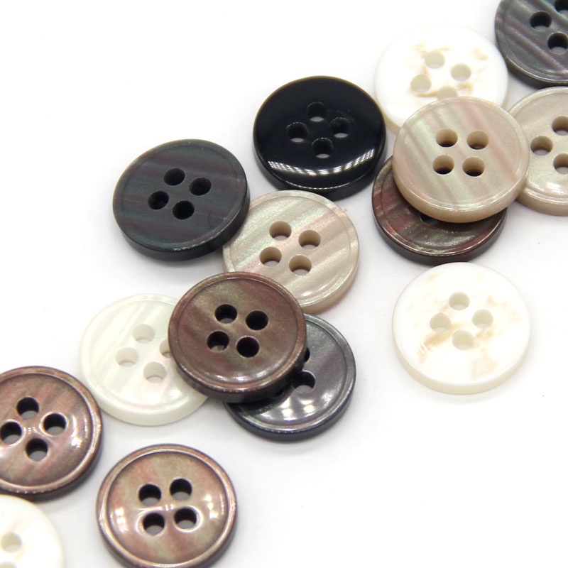 Set 30 Nút Áo Nhựa Hình Vỏ Sò Nhiều Màu 9/10/11/13mm
