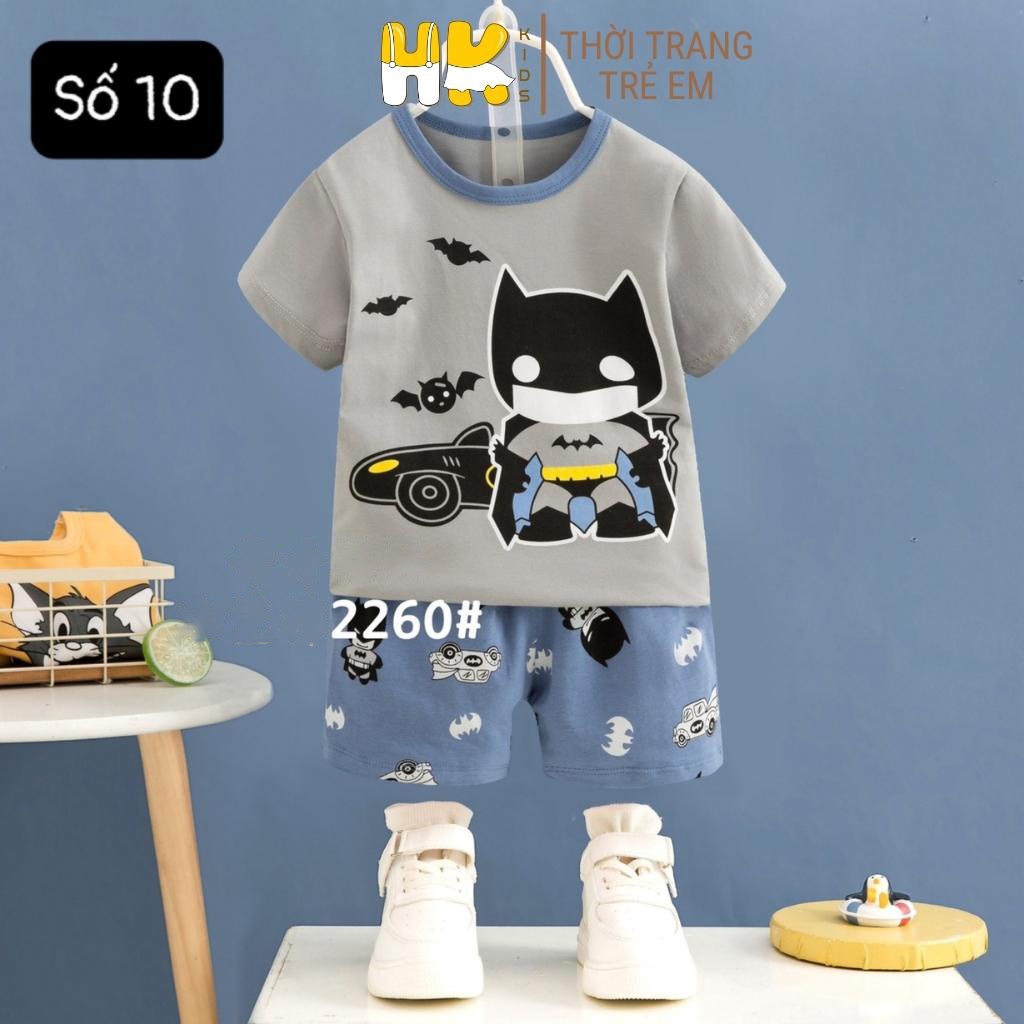 Bộ quần áo cộc tay size đại cho bé trai HK KIDS chất cotton mềm mát size cho bé từ 8-10 tuổi