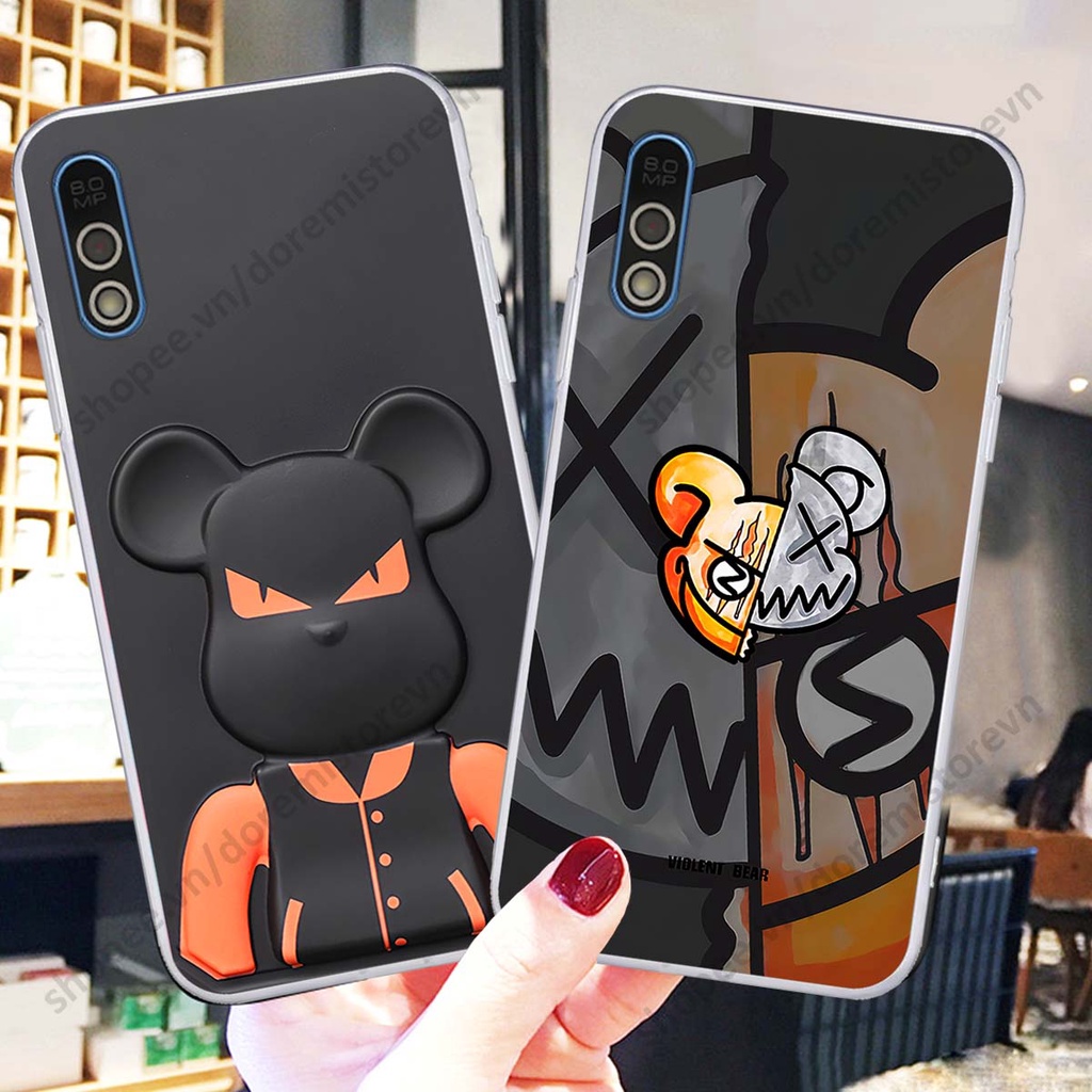 Ốp lưng Vsmart Bee / Bee 3 hình kaws, kith, bear brick nổi 3D phong cách độc đáo
