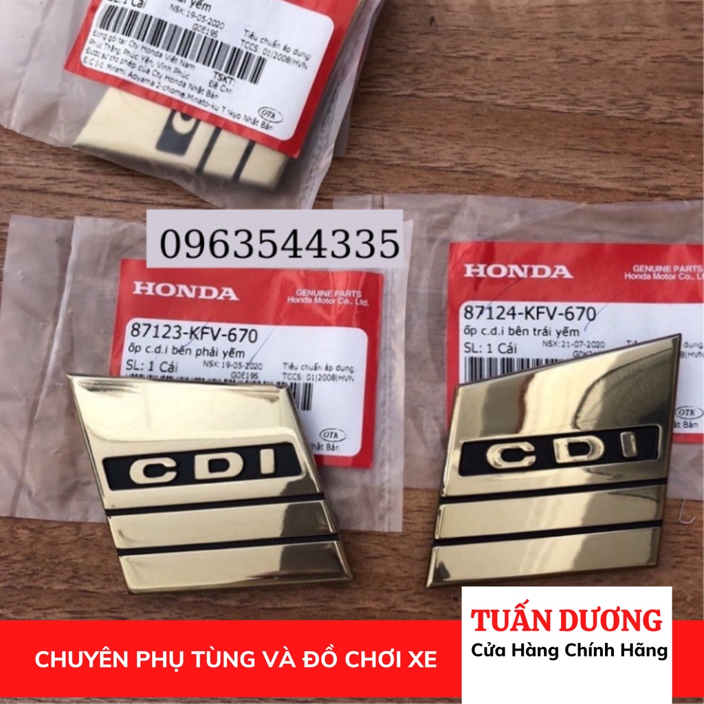 CDI GẮN XE DREAM Vàng Gold ( giá 1 cặp chuẩn Xịn 100% ) - Tem CDI gắn Dải Yếm cho cả dream việt và Thái