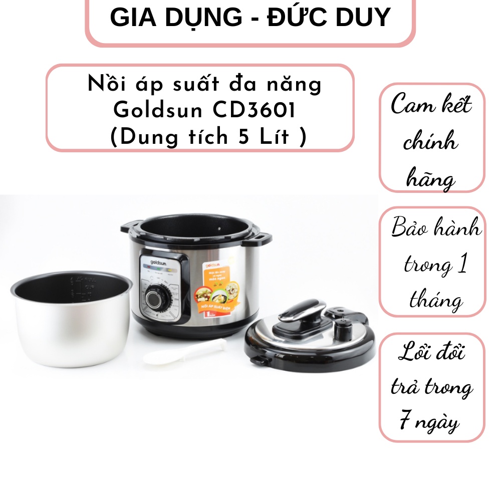 Nồi áp suất đa năng Goldsun CD3601 ( Dung tích 5 Lít )- Bảo hành 12 tháng