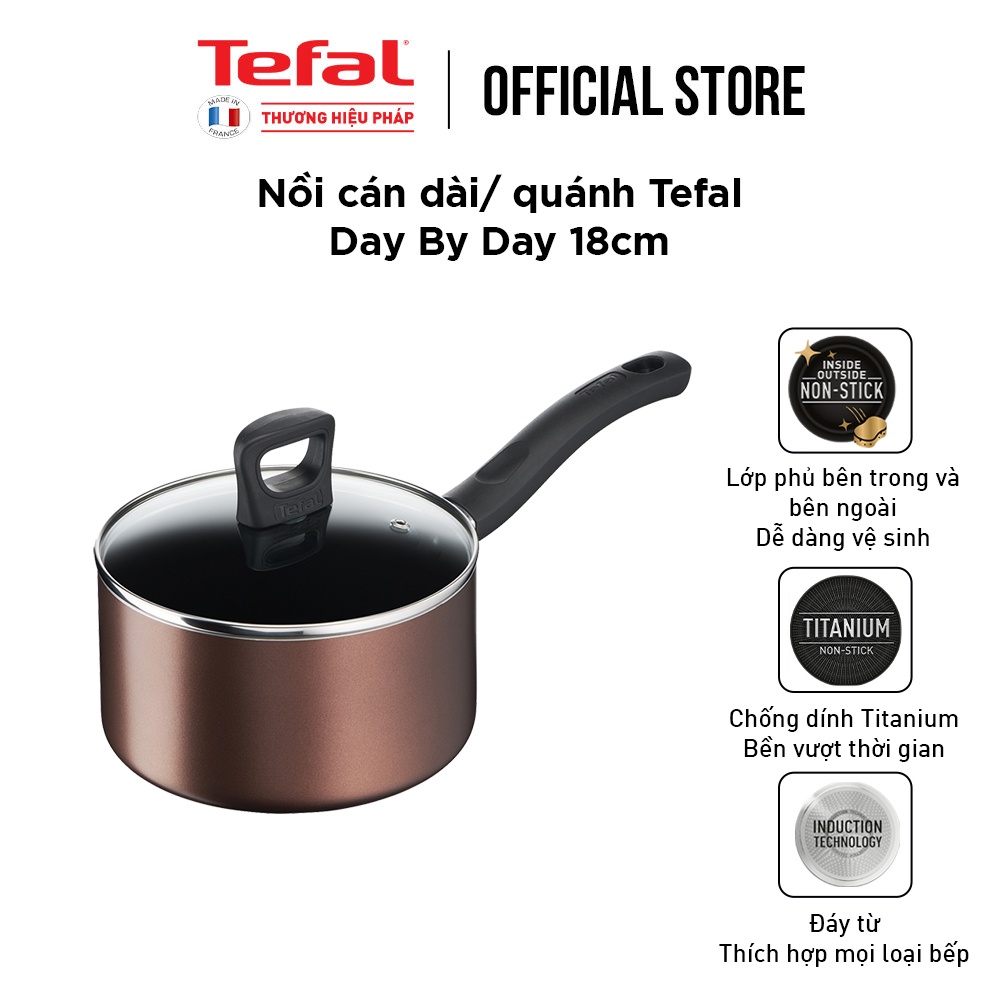 Nồi cán dài/ quánh Tefal Day By Day 18cm