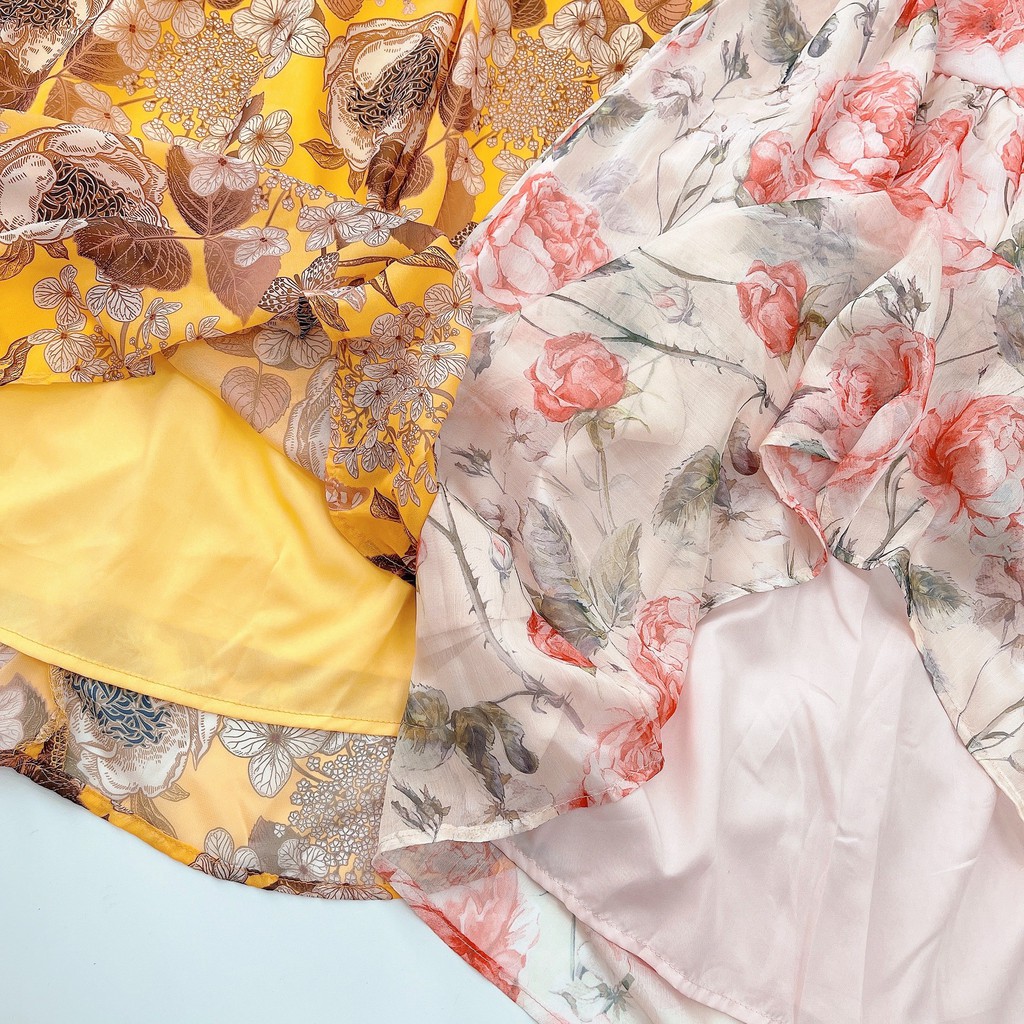 Váy xòe hoa 2 dây voan lụa nhẹ mát tôn vai đẹp eo thon DK168 | BigBuy360 - bigbuy360.vn