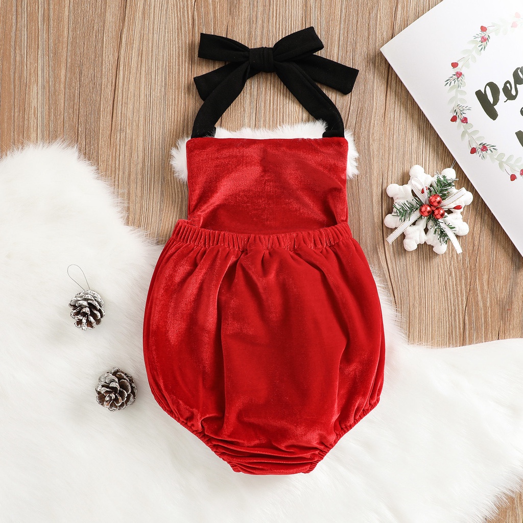 Áo liền quần BCBL không tay phong cách giáng sinh cho bé gái