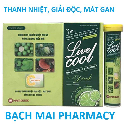 Viên C sủi LIVECOOL, hỗ trợ thanh nhiệt, mát gan, giải độc, nóng trong, mẩn ngứa và tăng cường sức đề kháng