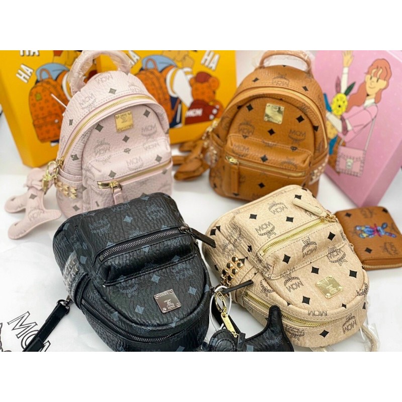 ❌Ba lô MCM spsl 👉🏾phom chuẩn.mini .đeo balo hoặc chéo