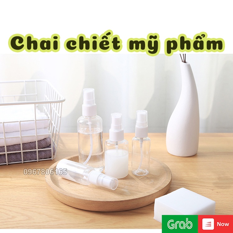 Chai Nhựa Chiết Mỹ Phẩm Trong Suốt Xịt Nhỏ Giọt Đủ Size 30-100ml