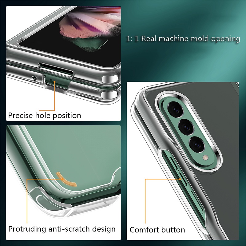 Samsung Galaxy Z Fold 3 Hard Case Clear Acrylic Ultra Slim Transparent Case Covers