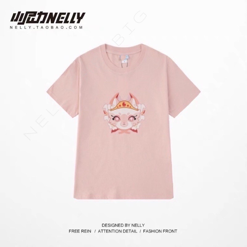 Áo thun tay lỡ Nelly  dáng unisex form rộng Cat Queen