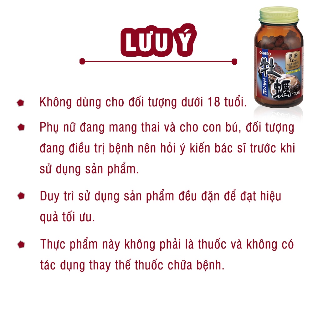 Hàu tươi Orihiro tăng cường sinh lý 120 viên