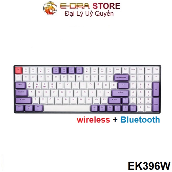 Bàn phím cơ không dây Edra EK396W ( Bluetooth + USB Type C - 96 keys)