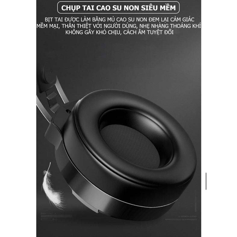 Tai nghe gaming chụp tai MC Q9 cho máy tính điện thoại có mic đèn LED đổi màu siêu đẹp âm thanh HD super Bass