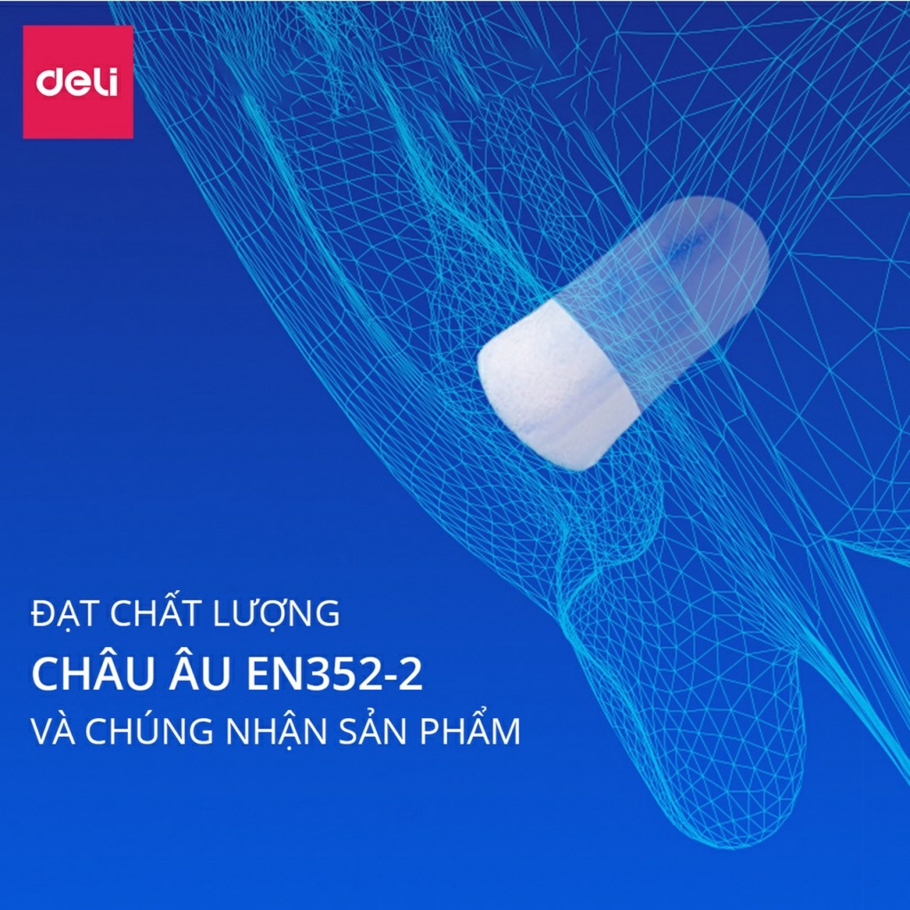 Nút bịt tai chống ồn, Siêu cách âm, Giảm tiếng ngáy, cải thiện chất lượng giấc ngủ - Deli 19753