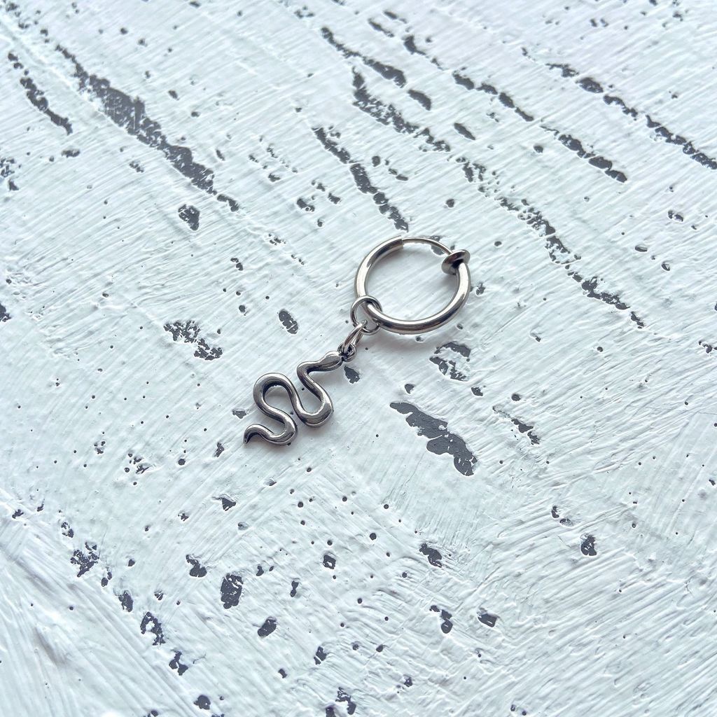 Khuyên Tai Hình Rắn Không Xỏ Lỗ Phong Cách Punk Hiphop 19A1337