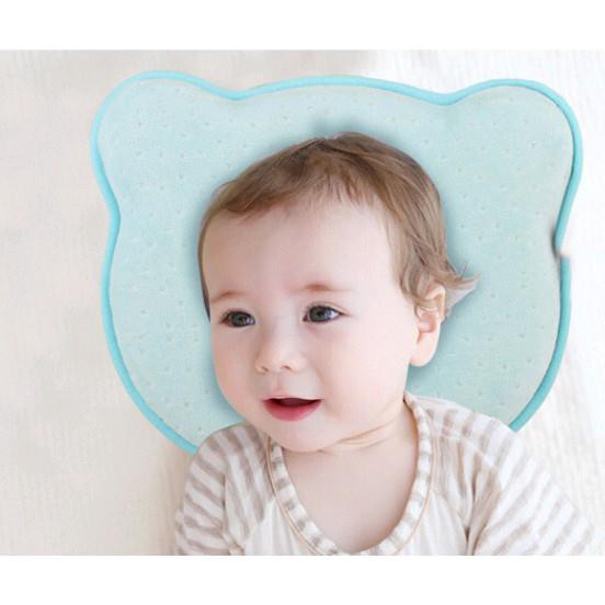 Gối cao su non cao cấp Baby Bear hình gấu chống méo đầu giúp định hình sự phát triển xương cho bé, KÈM HỘP VÀ QUÀ TẶNG