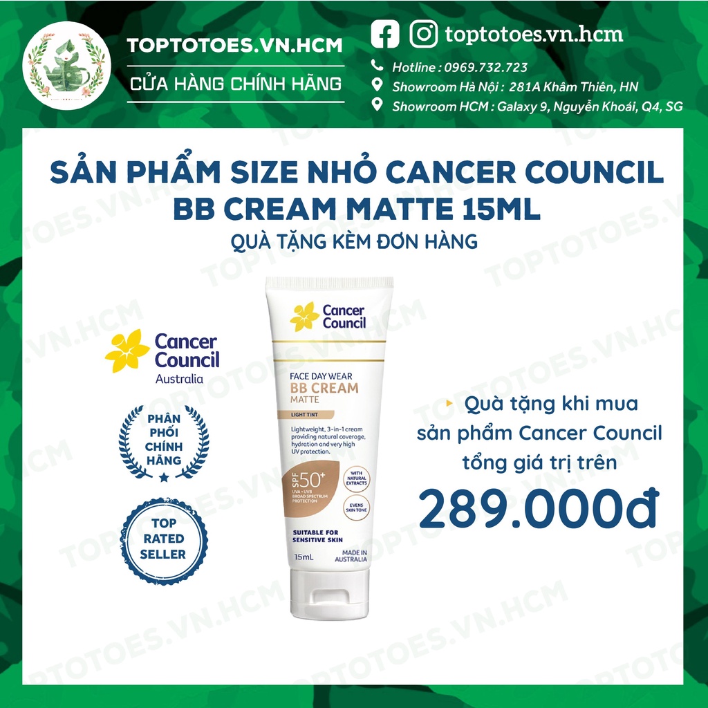 Kem nền chống nắng BB Cream Cancer Council SPF 50+/ PA ++++