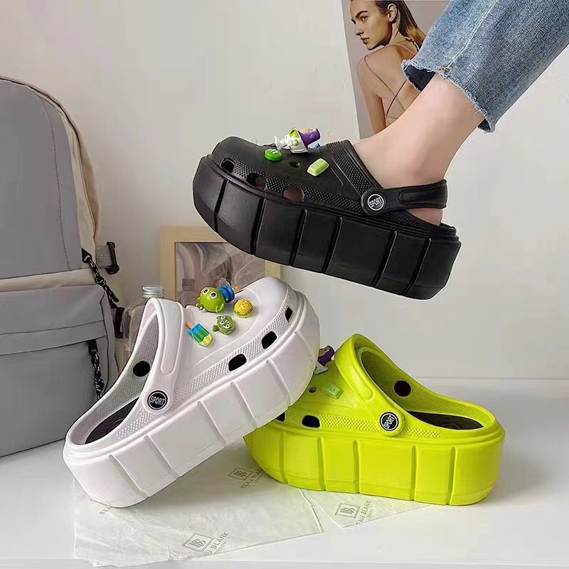 Dép sục Cross nữ đế EVA siêu nhẹ cao 6cm CHIBAMY có gắn sticker hot hit