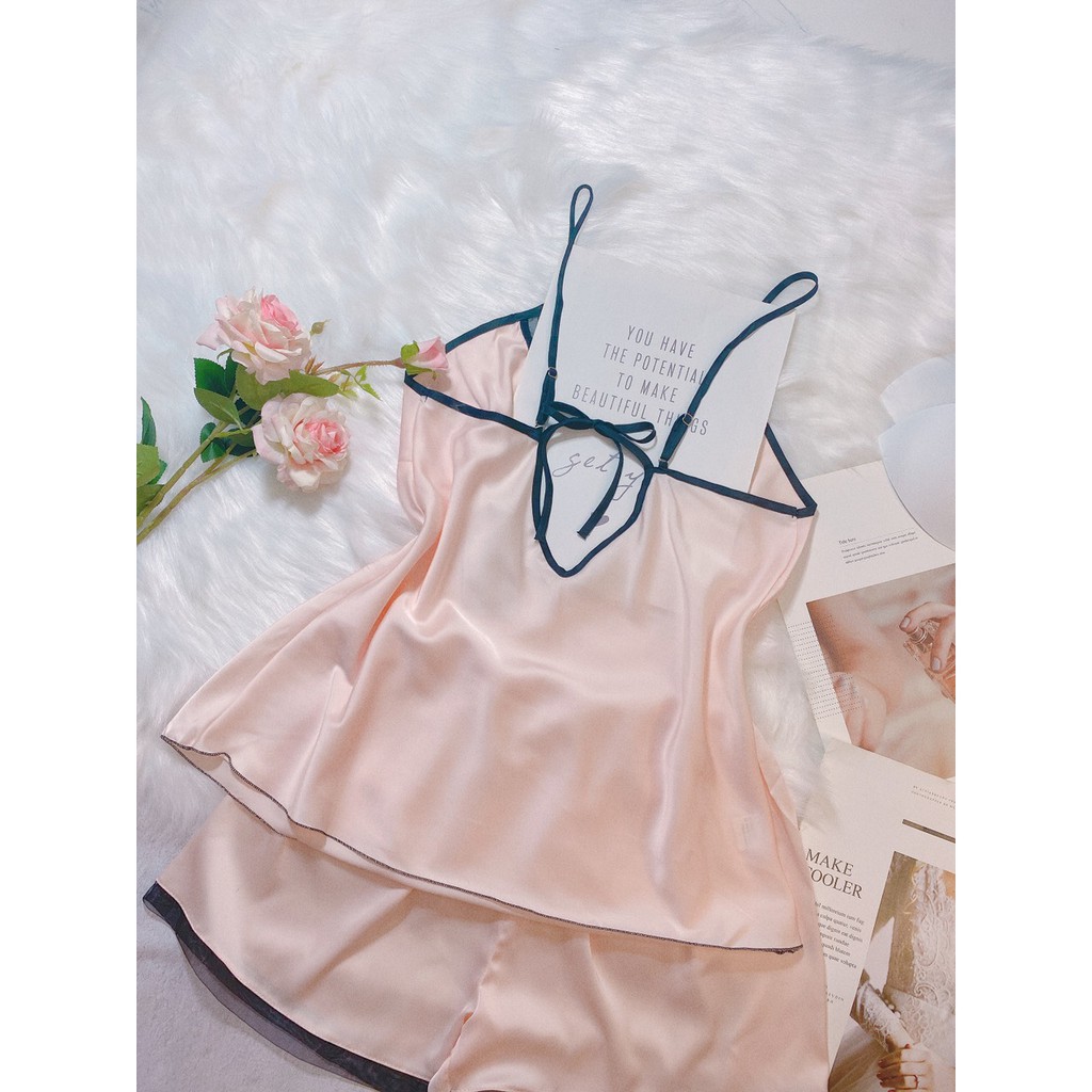 Q11.HCM  [LL 532] - Đồ bộ ngủ Nữ satin lụa phối ren sexy -đồ bộ lụa satin cao cấp - cô chủ nhỏ chuyên sỉ