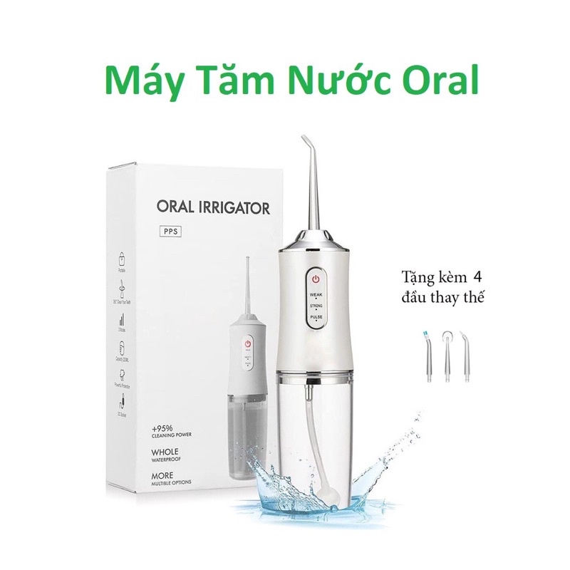 Máy tăm nước cầm tay tự động Oral Irrigator, dụng cụ vệ sinh răng miệng cộng nghệ Châu Âu với 3 chế độ xịt cao cấp