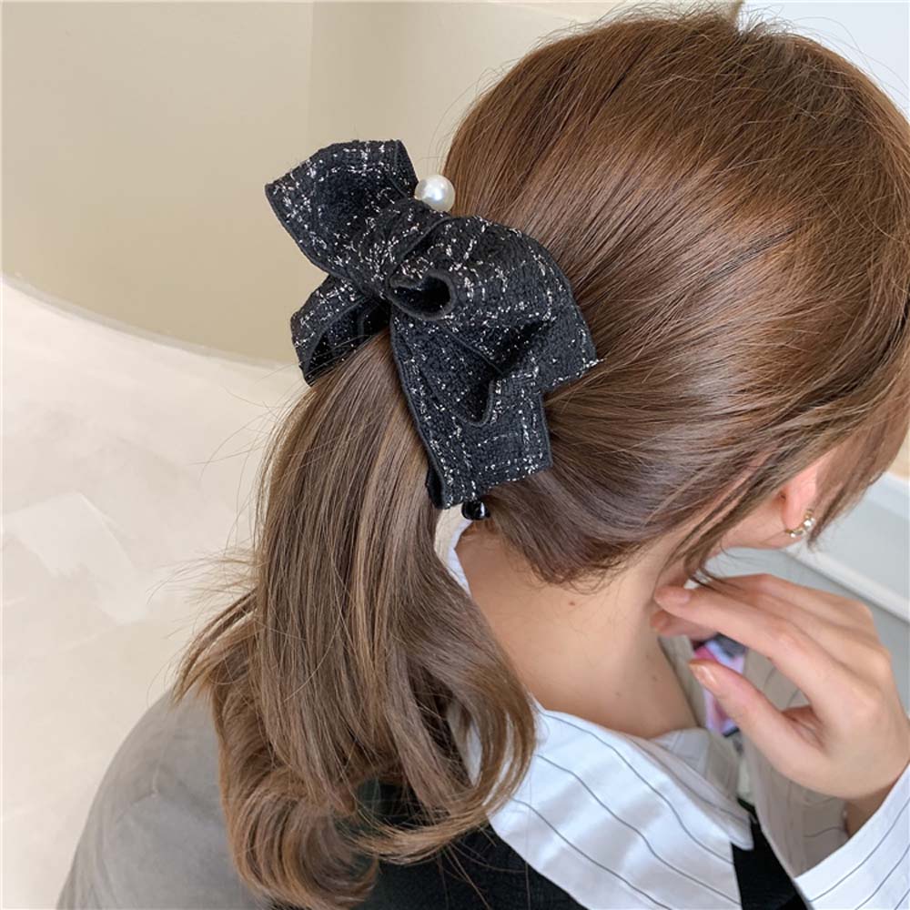 Kẹp tóc hình nơ nhiều màu phong cách Hàn Quốc thanh lịch cho nữ