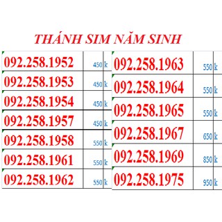 H20.1 thánh sim năm sinh full vào mạng không giới hạn