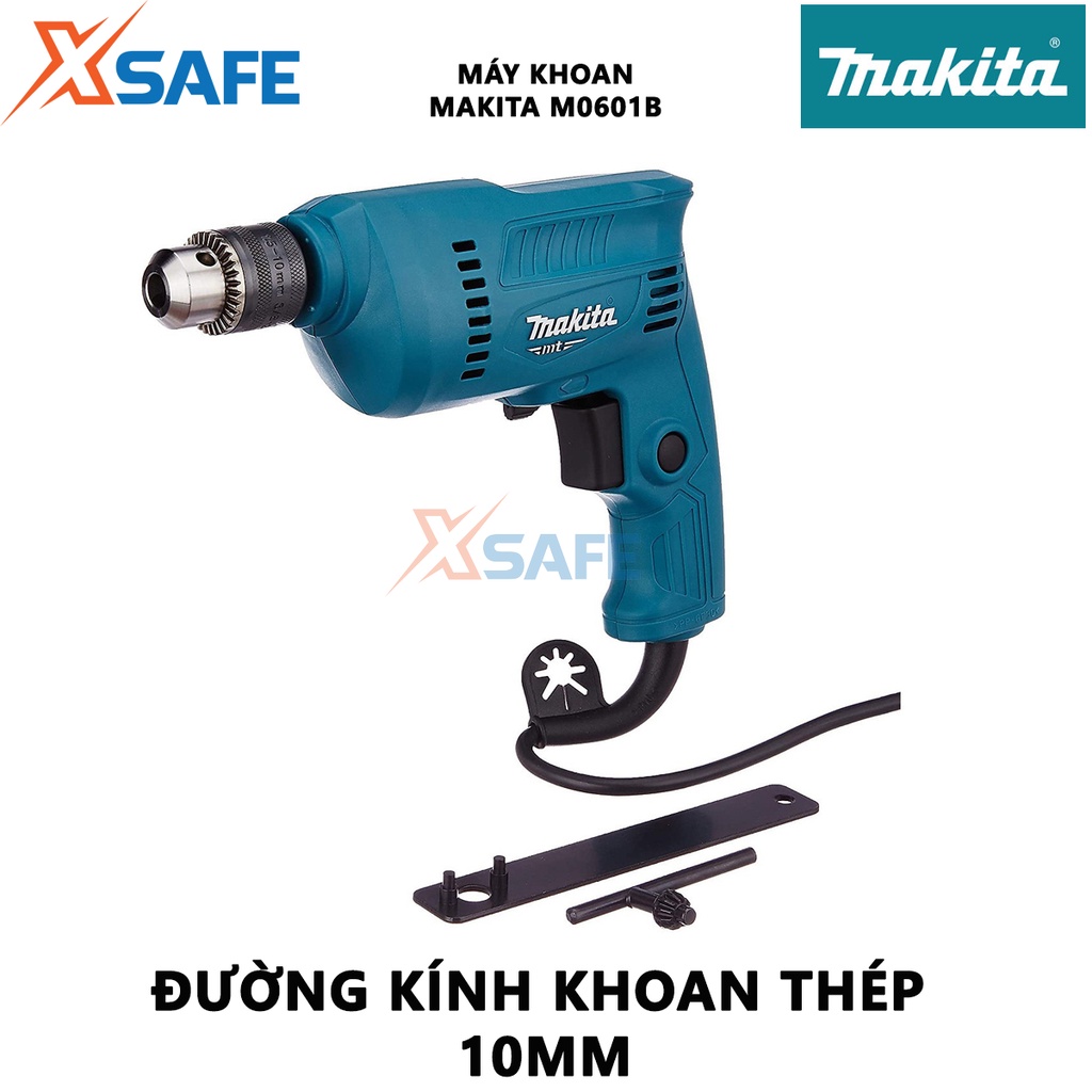 Máy khoan MAKITA M0601B 10mm Máy khoan cầm tay công suất 350W tốc độ không tải 0-3000v/p, dùng khoan thép, gỗ - [XSAFE]