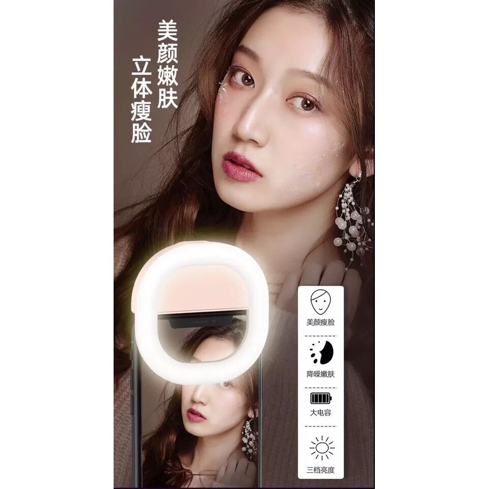 Đèn selfie tự sướng, trang điểm, chỉnh ánh sáng màu da Hàn Quốc có 3 chế độ
