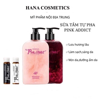 Hộp sữa tắm nước hoa Pink Addict nhũ hồng đỏ Siêu Thơm