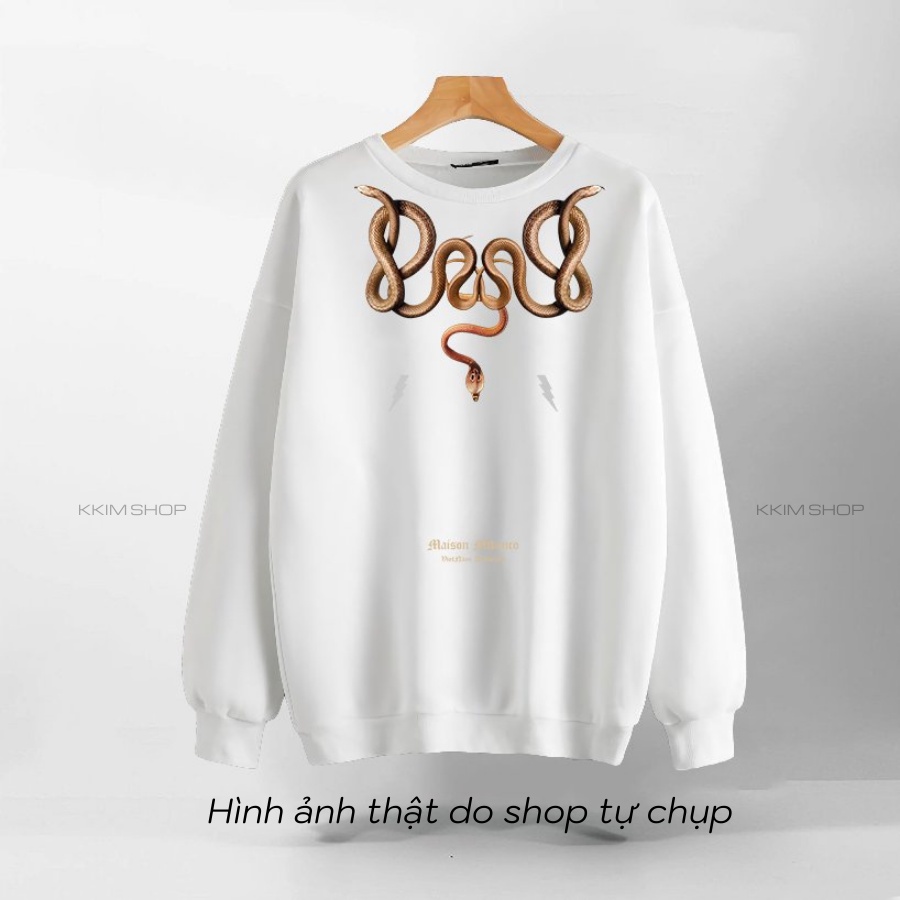 Áo Nỉ SWEATER MIKENCO Cobra Họa Tiết Rắn, Áo Nỉ Dài Tay Form Rộng Oversize Unisex Nam Nữ, Chất Nỉ dày dặn cao cấp