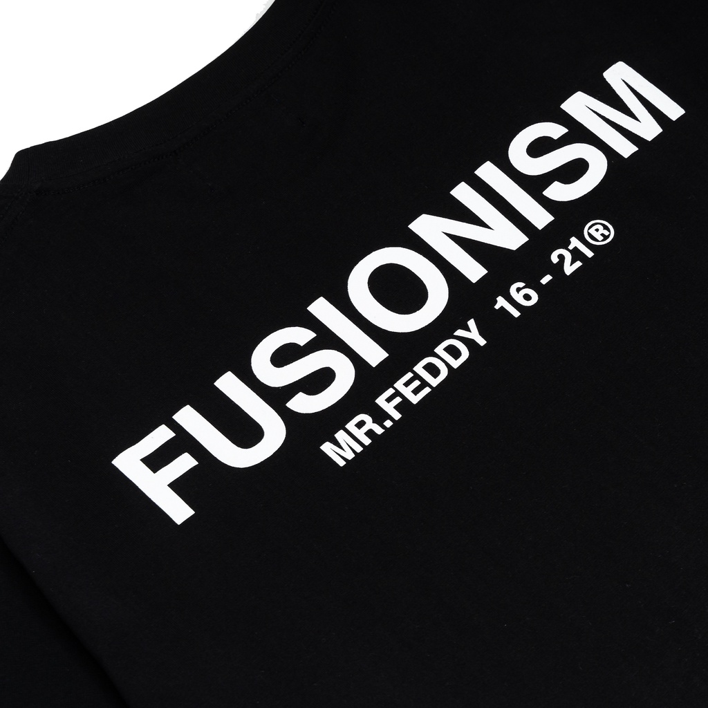 Áo thun in hình gấu Mr.Feddy Fusionism - Màu Trắng Đen - Unisex - Form Oversize