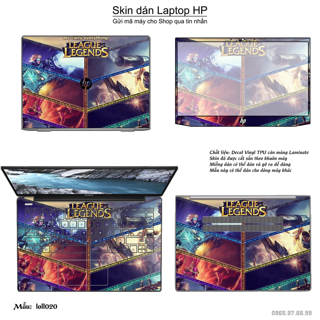 Skin dán Laptop HP in hình Liên Minh Huyền Thoại _nhiều mẫu 2 (inbox mã máy cho Shop)