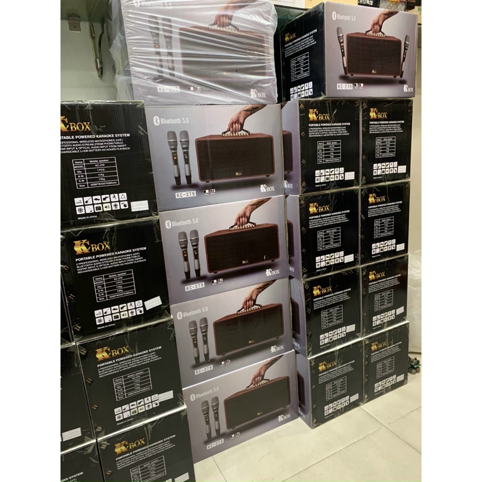 Loa di động xách tay KCbox KC-279 - 2micro có delay, reverb - Công Ty Thiên Phúc