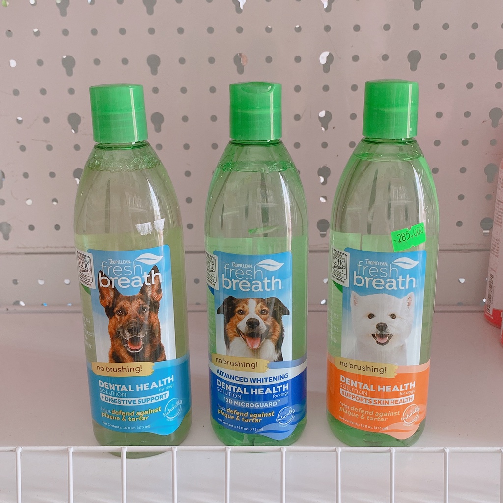 Nước vệ sinh răng miệng TropiClean đủ vị cho Chó đủ vị 474ml- TropiClean Fresh Breath Oral Care Water Additive