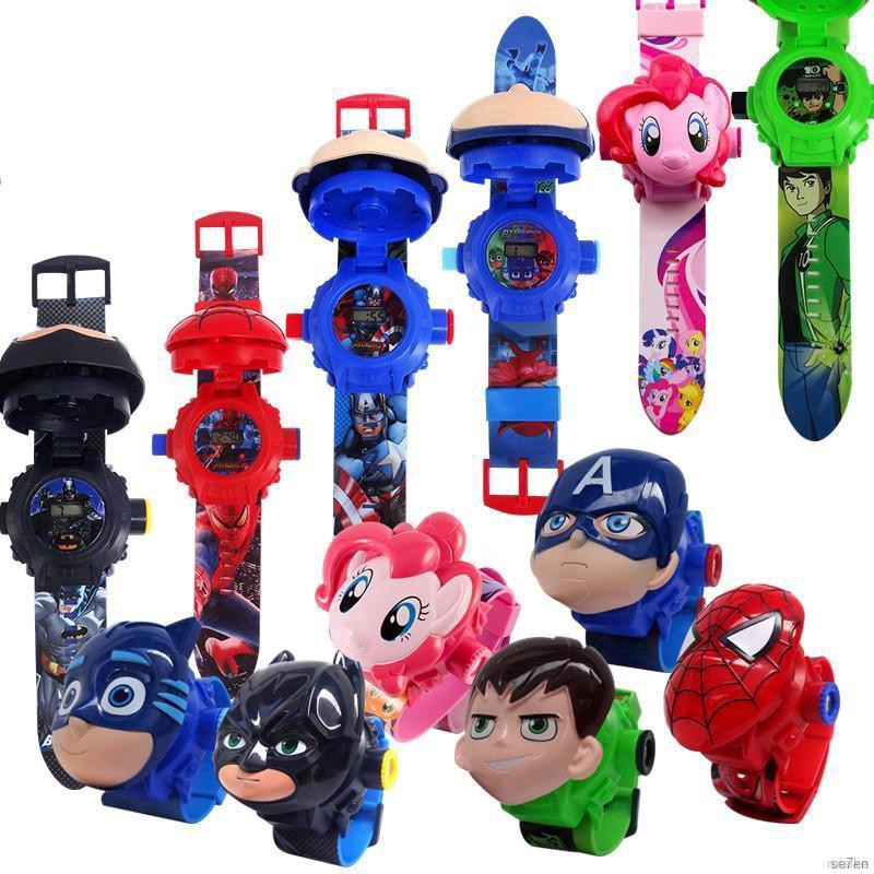 🍭 ruiaike 🍭 Kids Girls Boys Cute LOL Surprise Doll Cartoon 3D Projector Laser Watch Toys Deformation Robot Watch Gifts