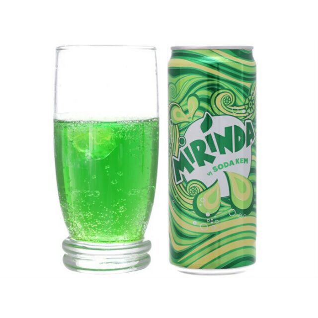 LON NƯỚC MIRINDA VỊ SODA KEM NGON XOẮN LƯỠI