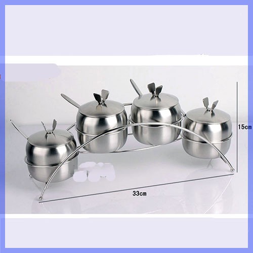 Set 4 lọ đựng gia vị Inox cao cấp không độc hại, không bị gỉ