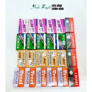 [Lẻ 1 hộp] Lưỡi lam Treet cam/ Bic/ Lord xanh/ Lam đen/ Croma