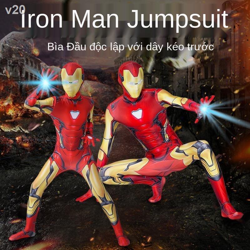 ■☫♙Avengers 4 Iron Man Tights Spiderman Battlesuit Quần áo dành cho người lớn trẻ em Đồ chơi miễn phí