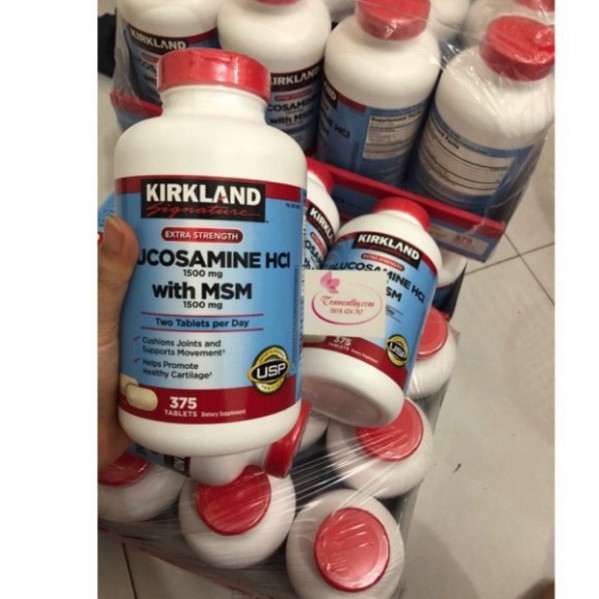 SIÊU TIẾT KIỆM [bill mỹ] Viên uống Glucosamine HCL 1500mg Kirkland With MSM Hộp 375 Viên vàng [HSD 1-2023] SIÊU TIẾT KIỆ