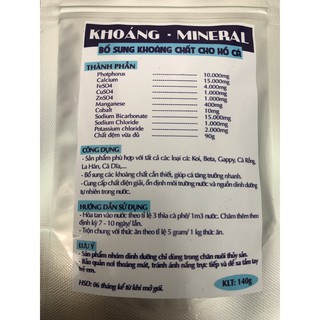 Khoáng chất thiết yếu cho Cá Cảnh tăng KT và màu sắc (KOI, Ba Đuôi, Guppy, Betta, La Hán, Cá Rồng, Cá Dĩa,....) 140gram